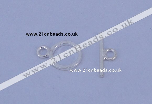 SSC16 5pcs 8mm donut 925 sterling silver toggle clasps