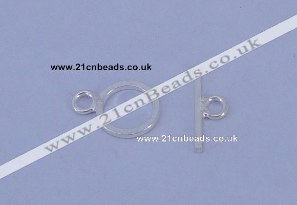 SSC16 5pcs 8mm donut 925 sterling silver toggle clasps