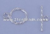 SSC17 5pcs 8.5mm donut 925 sterling silver toggle clasps