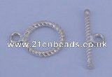 SSC19 5pcs 11mm donut 925 sterling silver toggle clasps