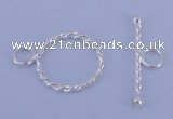 SSC20 5pcs 12mm donut 925 sterling silver toggle clasps