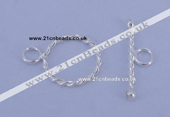 SSC20 5pcs 12mm donut 925 sterling silver toggle clasps