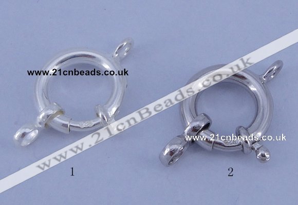 SSC208 5pcs 13.5mm 925 sterling silver spring rings clasps