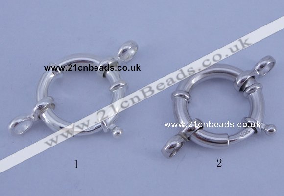 SSC209 5pcs 20mm 925 sterling silver spring rings clasps