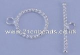 SSC21 5pcs 14.5mm donut 925 sterling silver toggle clasps