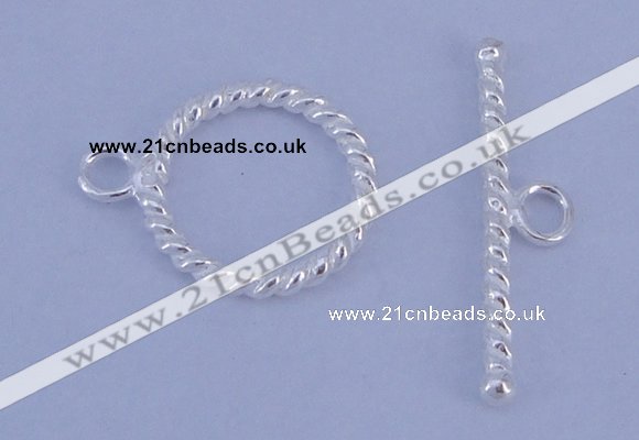 SSC21 5pcs 14.5mm donut 925 sterling silver toggle clasps