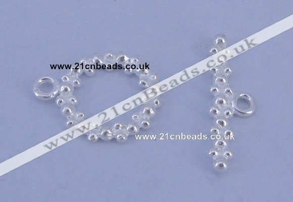 SSC22 5pcs 11mm donut 925 sterling silver toggle clasps