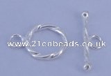 SSC23 5pcs 11mm donut 925 sterling silver toggle clasps