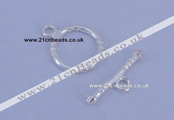 SSC25 5pcs 12mm donut 925 sterling silver toggle clasps