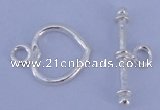 SSC27 5pcs 11*14mm heart 925 sterling silver toggle clasps