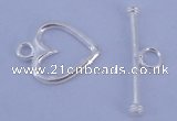 SSC28 5pcs 11*14mm heart 925 sterling silver toggle clasps