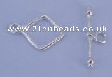 SSC31 5pcs 12*16mm diamond 925 sterling silver toggle clasps